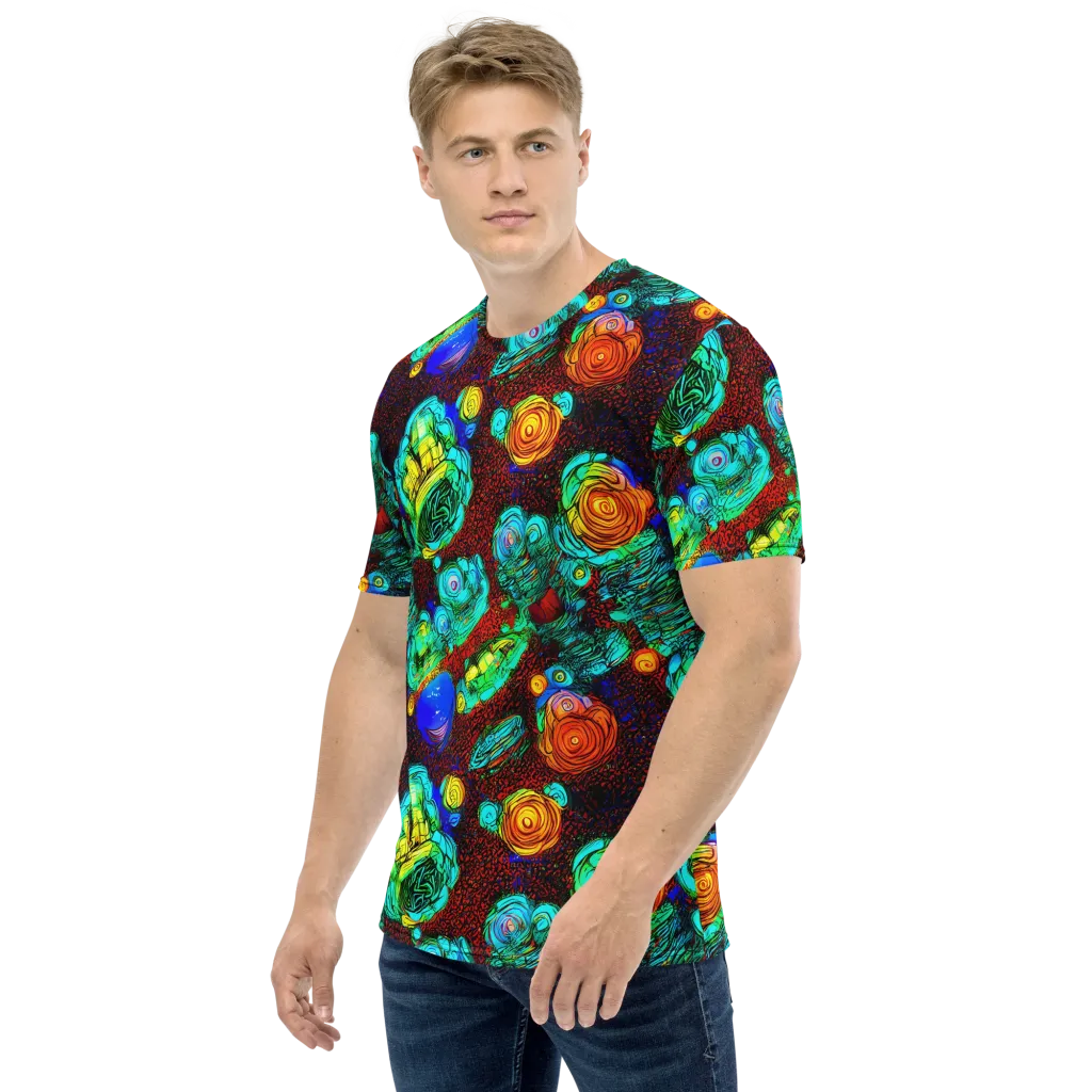 Chromatic Reef on Men's Crew Neck T-Shirt — Left