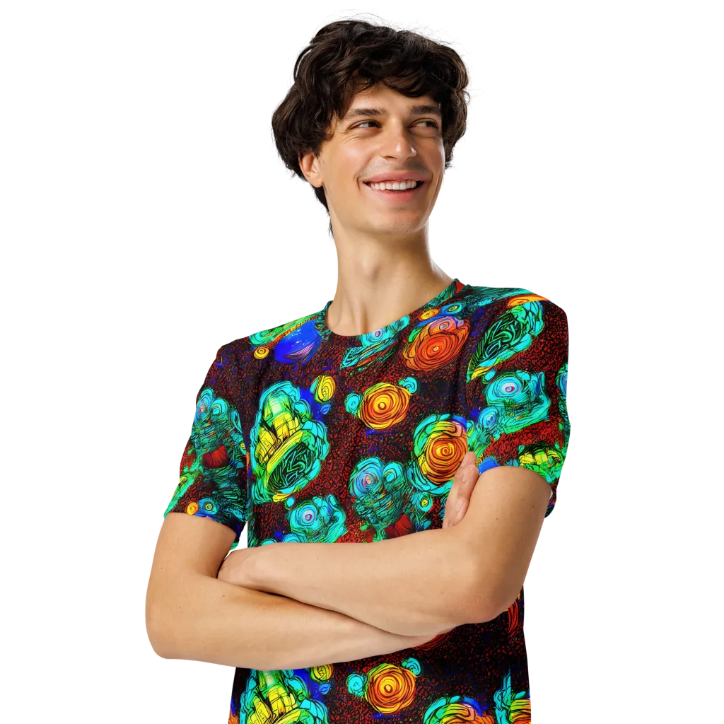 Chromatic Reef on Men's Crew Neck T-Shirt — Left Front