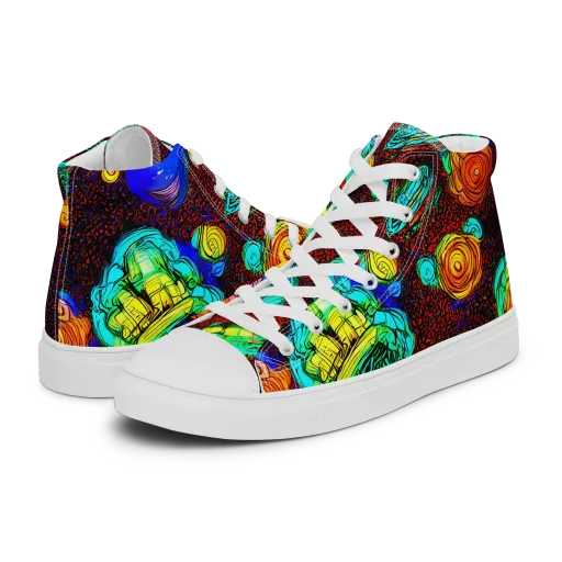 Chromatic Reef on a Men's High Top Canvas Shoes