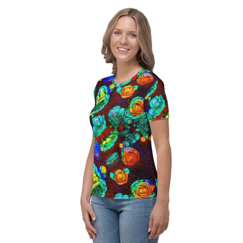 Chromatic Reef on Women's Crew Neck T-Shirt — Left