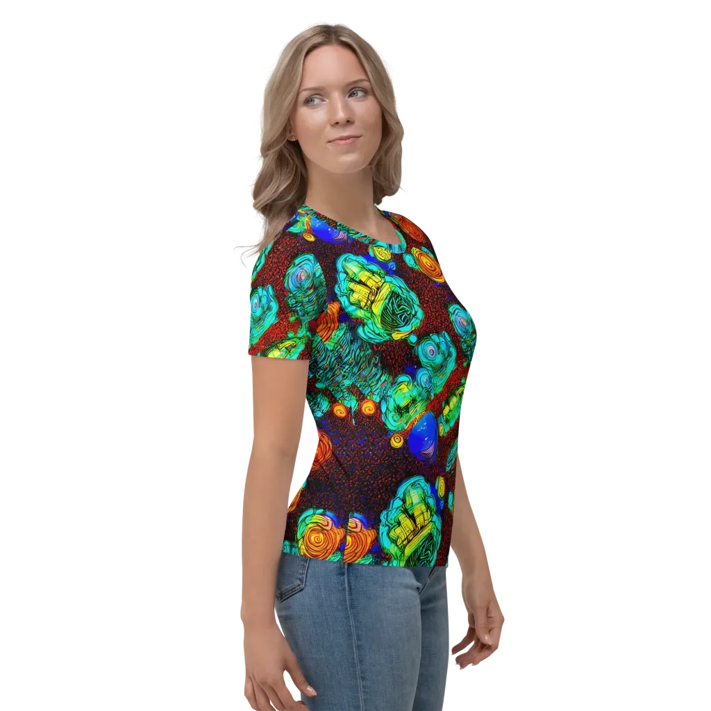 Chromatic Reef on Women's Crew Neck T-Shirt — Right