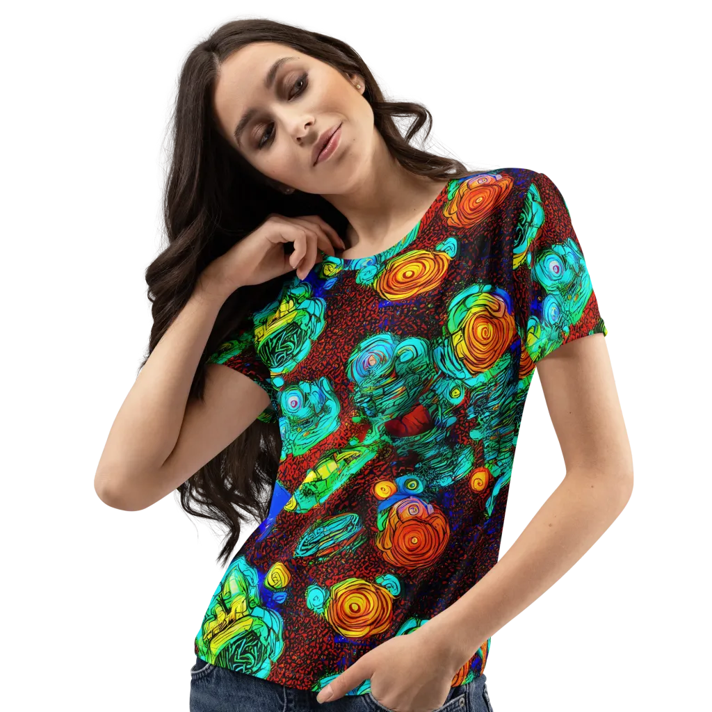 Chromatic Reef on Women's Crew Neck T-Shirt — Left Front