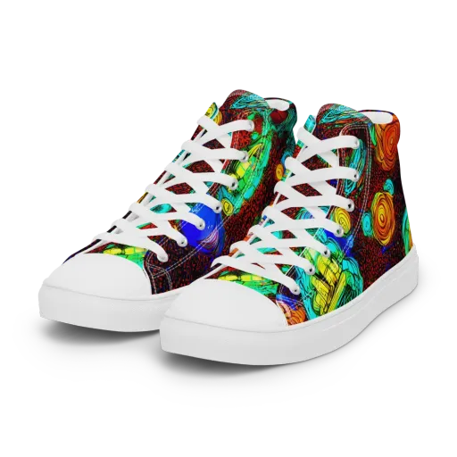 Chromatic Reef on a Women's High Top Canvas Shoes