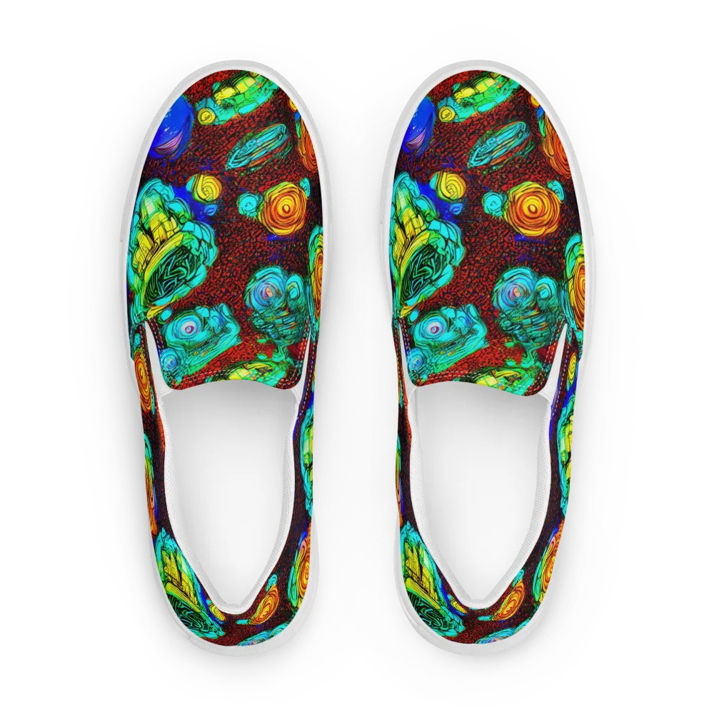 Chromatic Reef on Men's Slip-On Canvas Shoes — Front