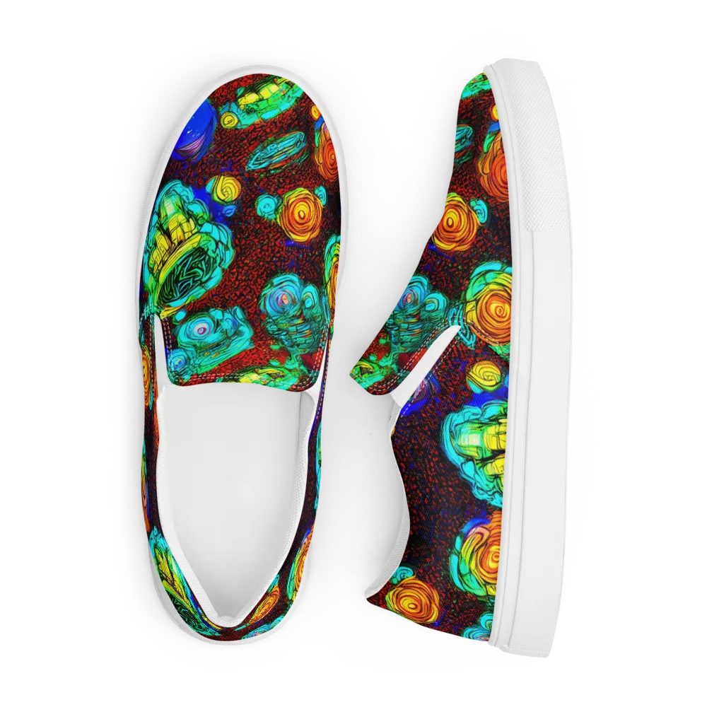 Chromatic Reef on Men's Slip-On Canvas Shoes — Front