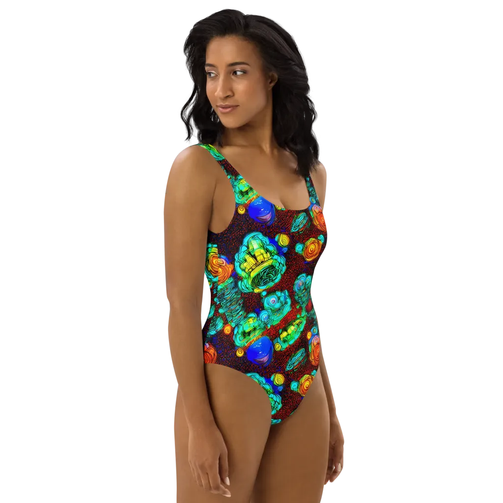 Chromatic Reef on One-Piece Swimsuit — Right