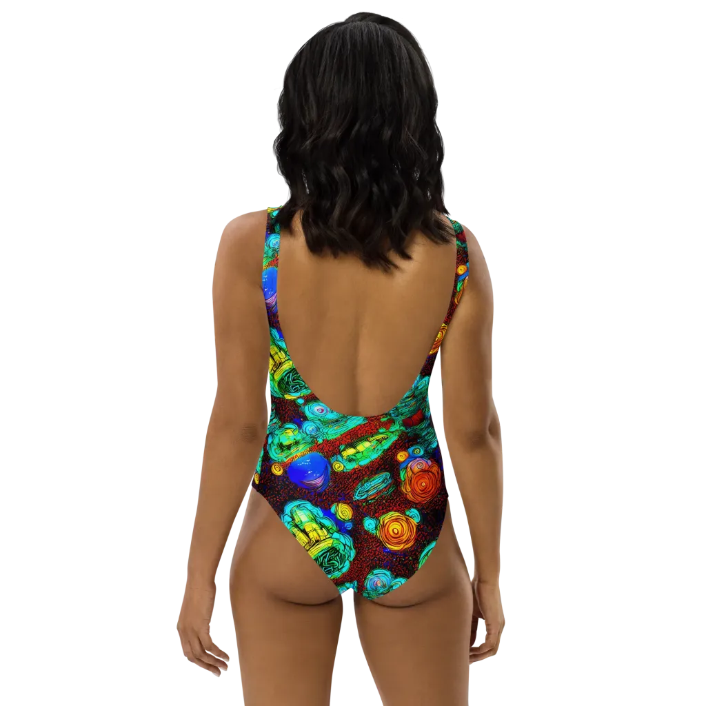 Chromatic Reef on One-Piece Swimsuit — Back