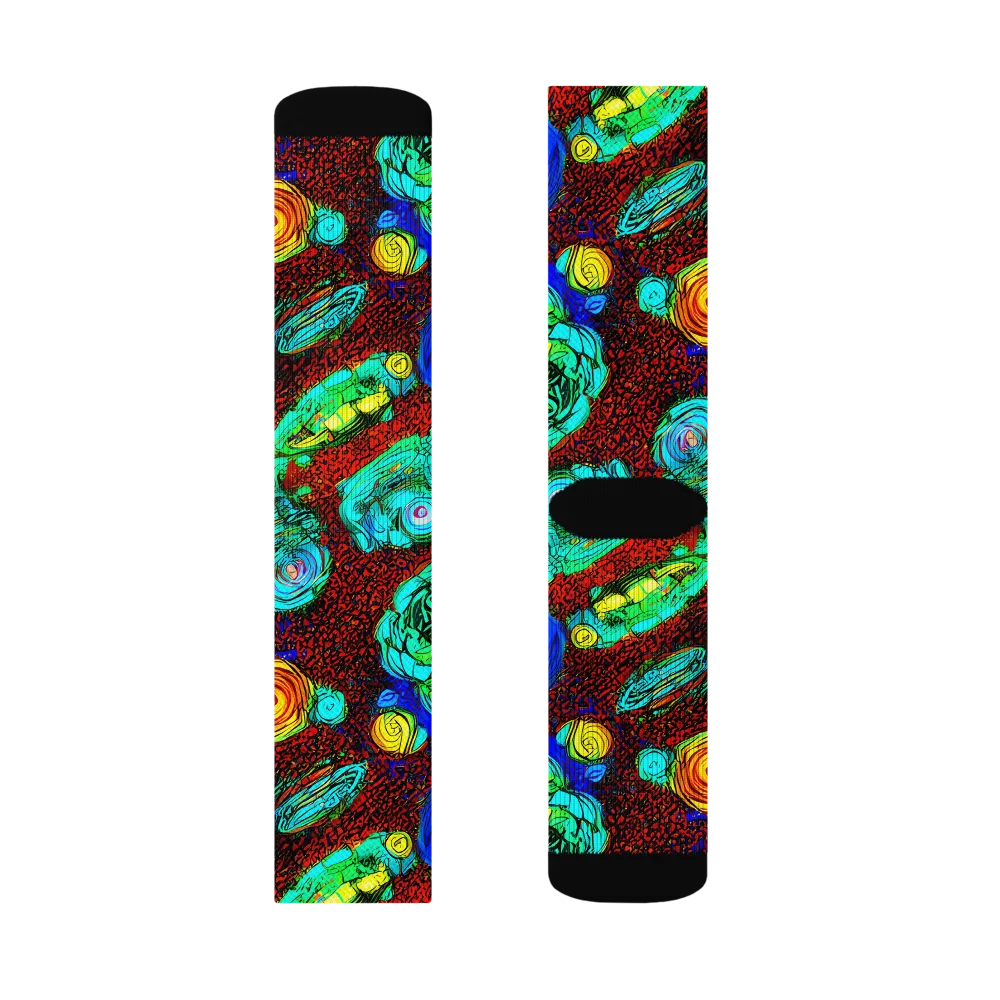 Chromatic Reef on Socks — Left Sock