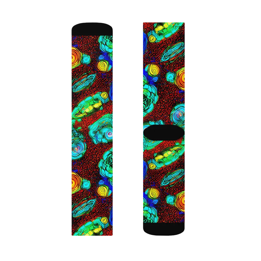 Chromatic Reef on Socks — Right Sock