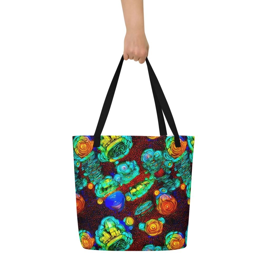 Chromatic Reef on Large Tote Bag W/ Pocket — Front