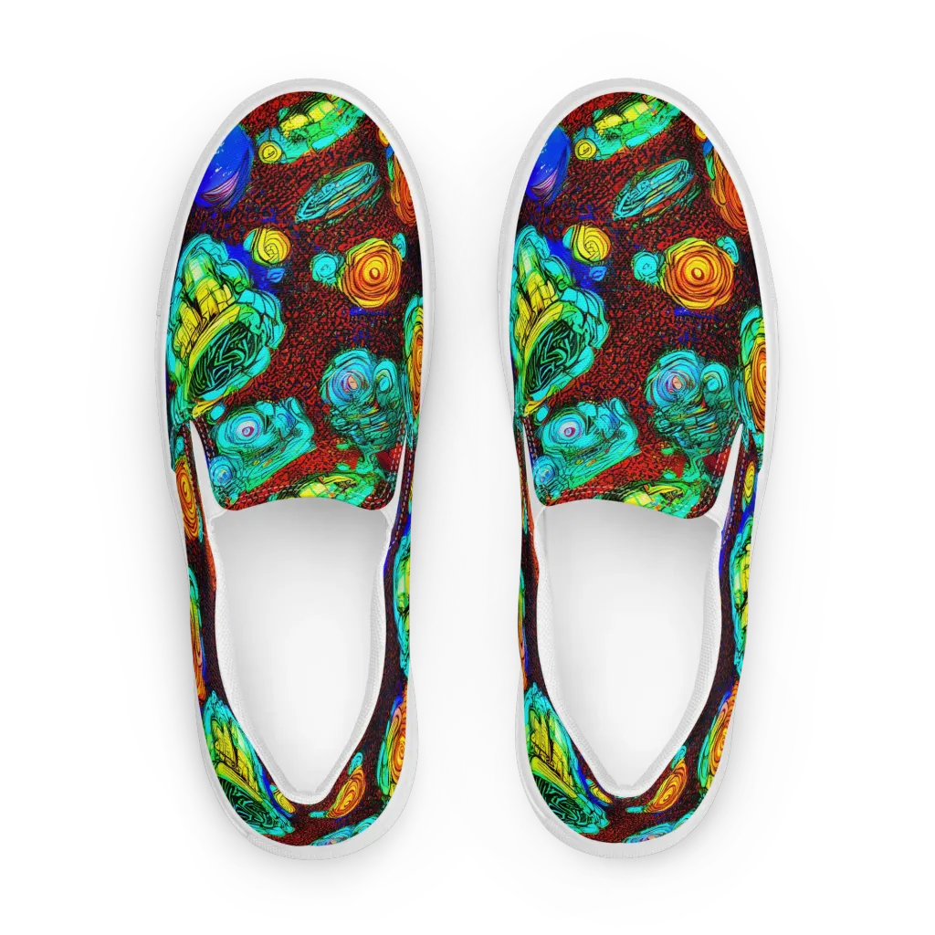 Chromatic Reef on Women's Slip-On Canvas Shoes — Front