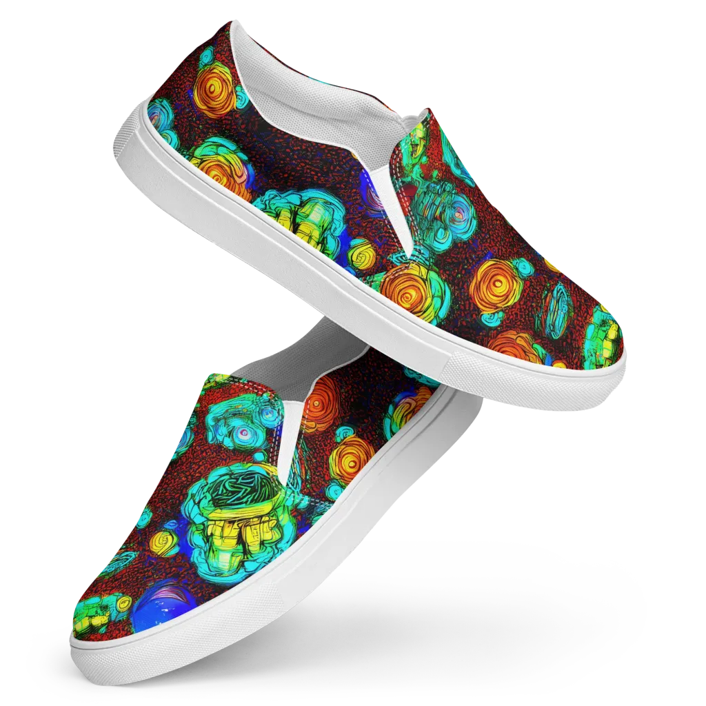 Chromatic Reef on Women's Slip-On Canvas Shoes — Front