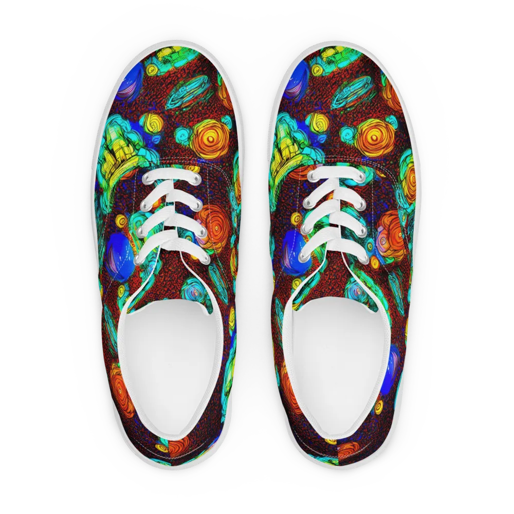 Chromatic Reef on Men's Lace-Up Canvas Shoes — Front