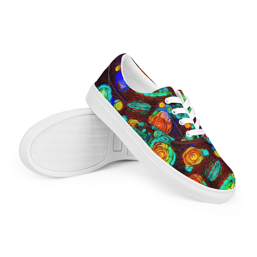 Chromatic Reef on Men's Lace-Up Canvas Shoes — Right Front