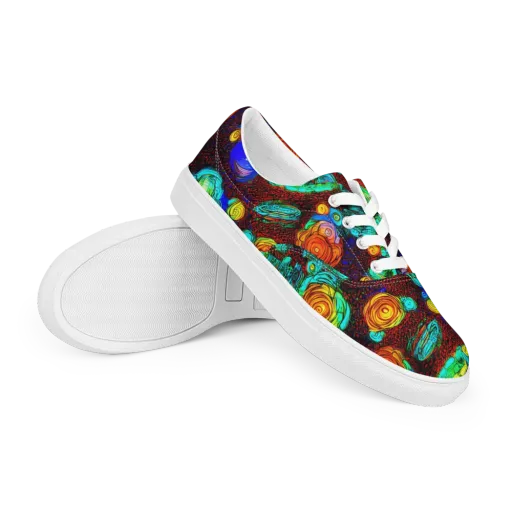 Chromatic Reef on a Men's Lace-Up Canvas Shoes