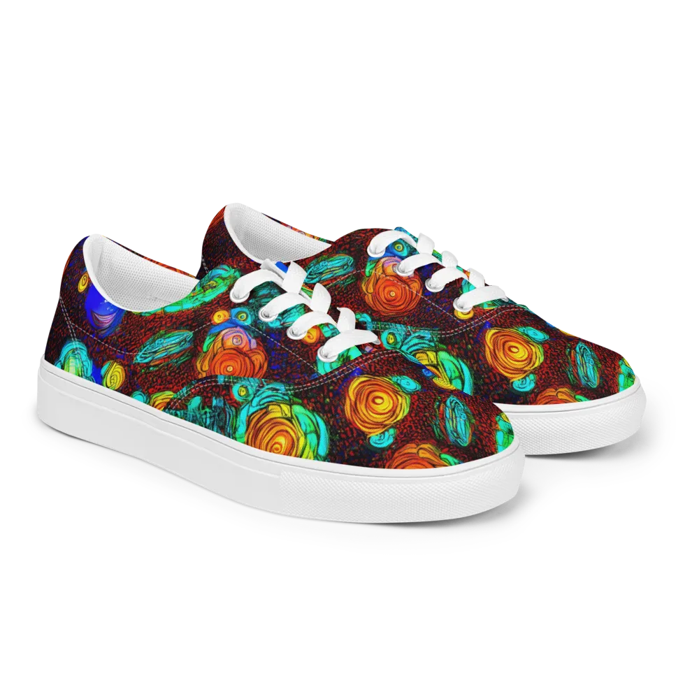 Chromatic Reef on Men's Lace-Up Canvas Shoes — Right Front