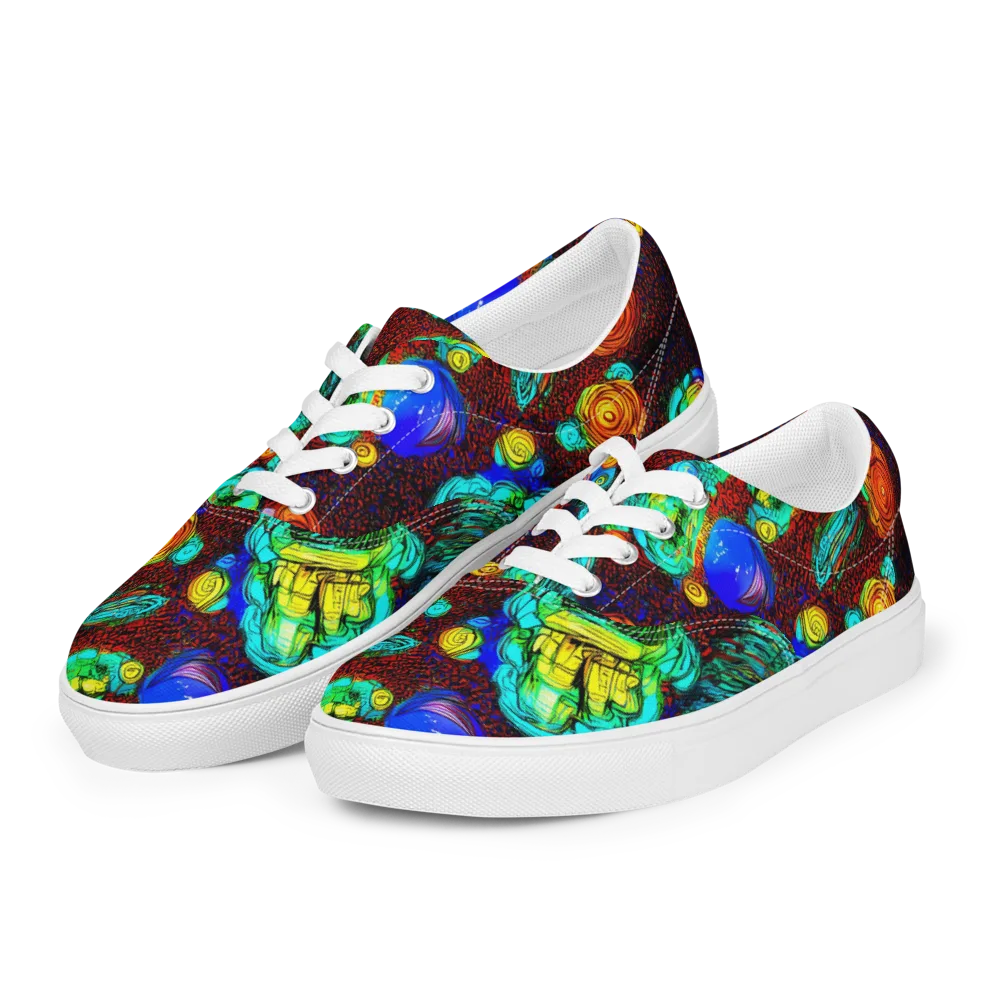 Chromatic Reef on Men's Lace-Up Canvas Shoes — Left Front