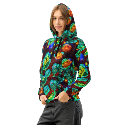 Chromatic Reef on a Cotton Hoodie