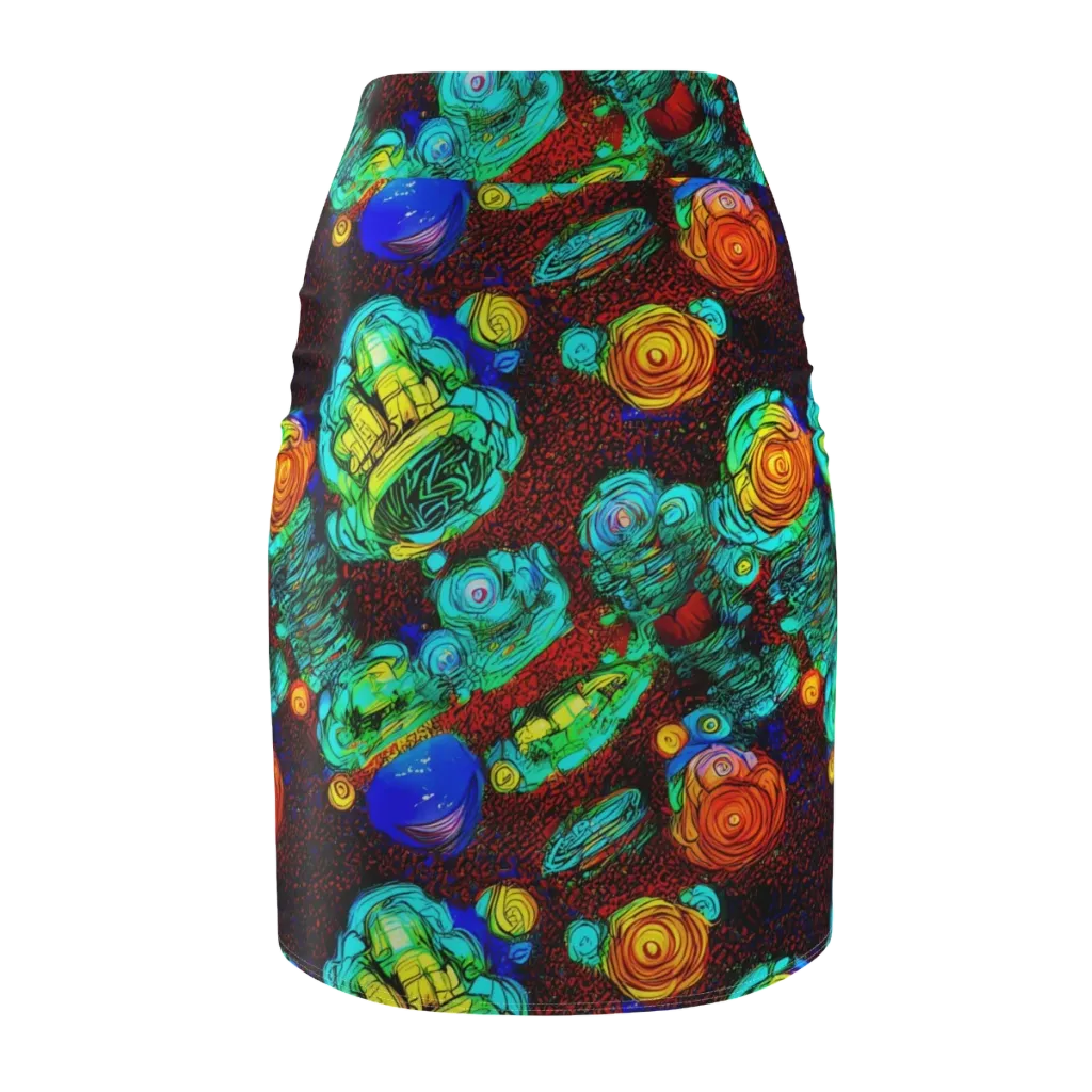 Chromatic Reef on Pencil Skirt — Back