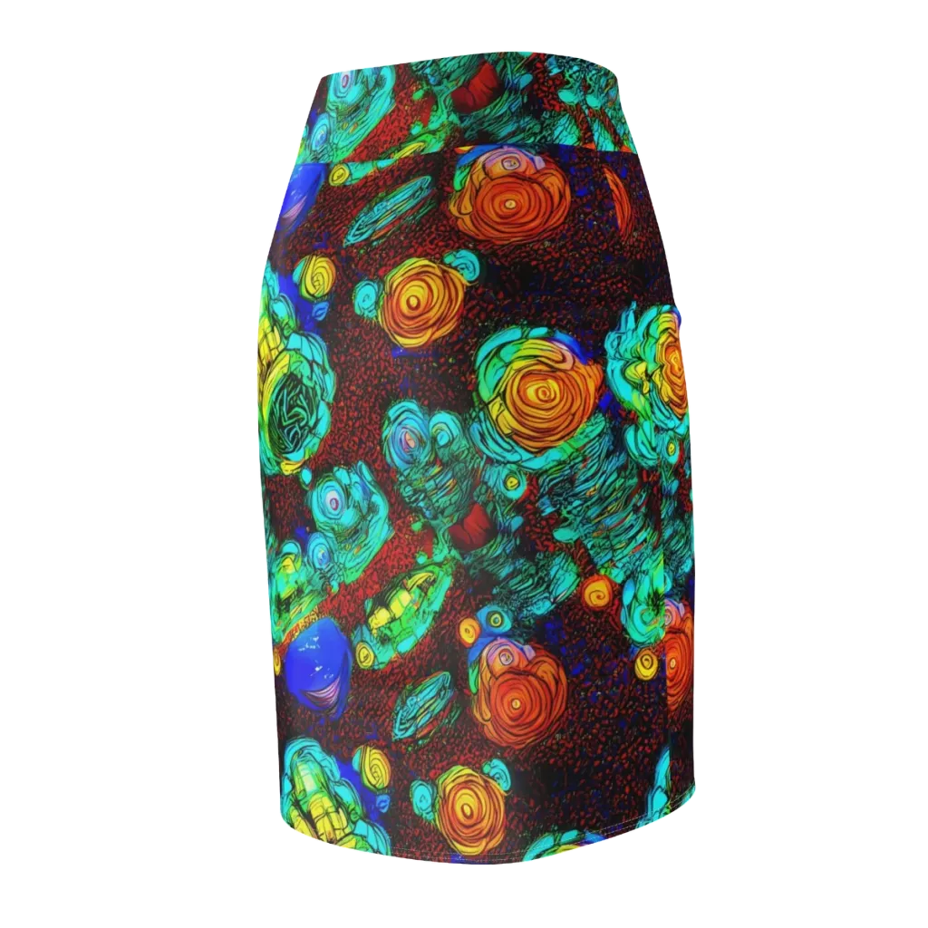 Chromatic Reef on Pencil Skirt — Back Side