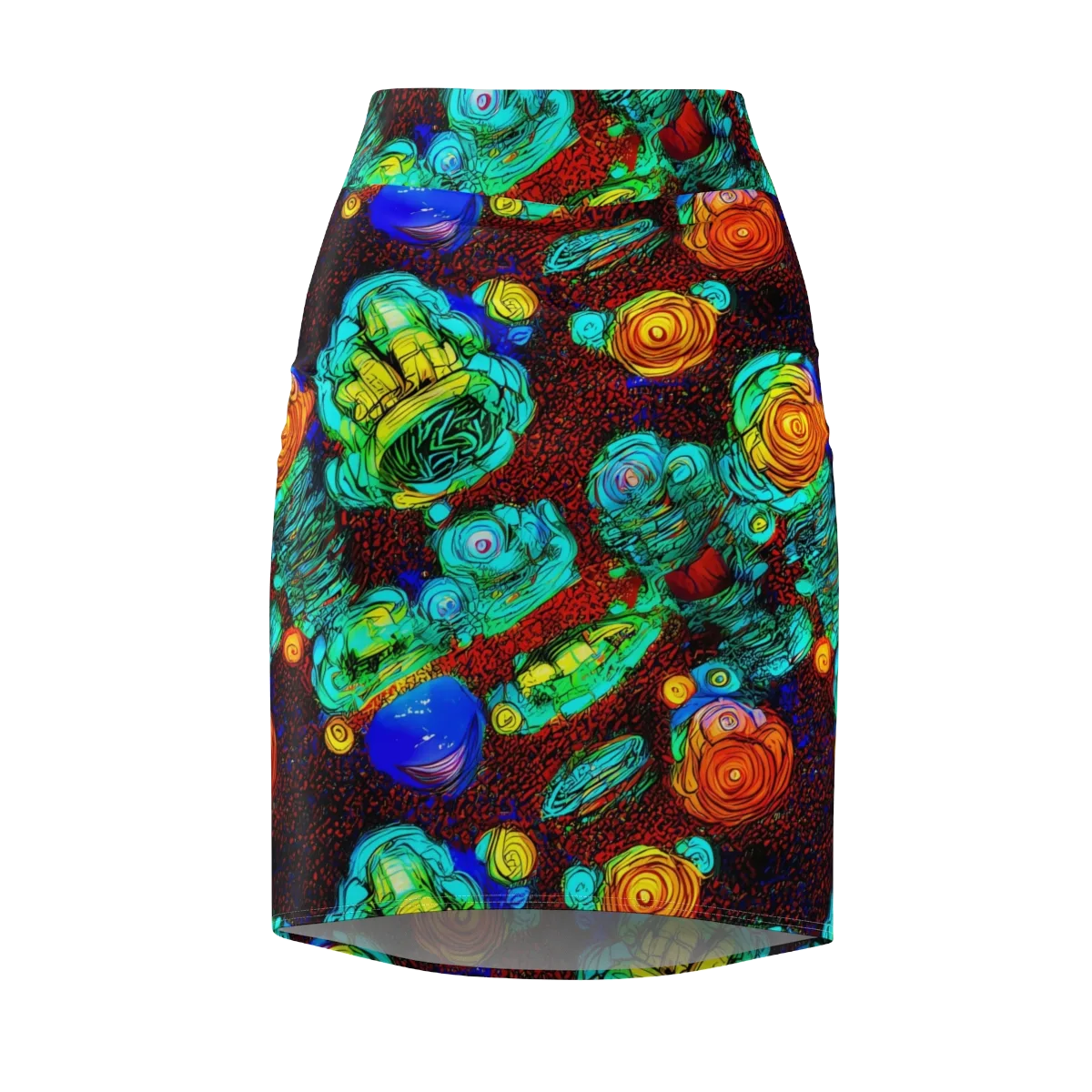 Chromatic Reef on Pencil Skirt — Front
