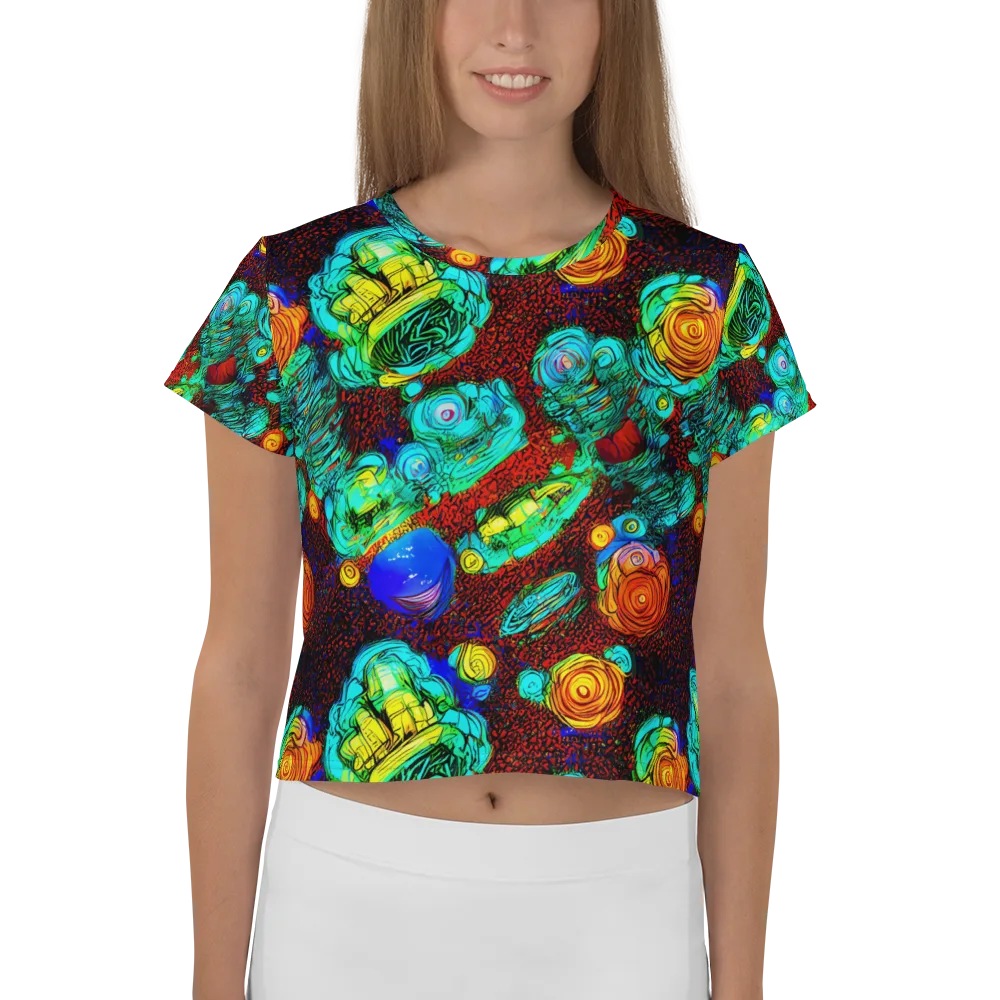 Chromatic Reef on Crop Tee — Front