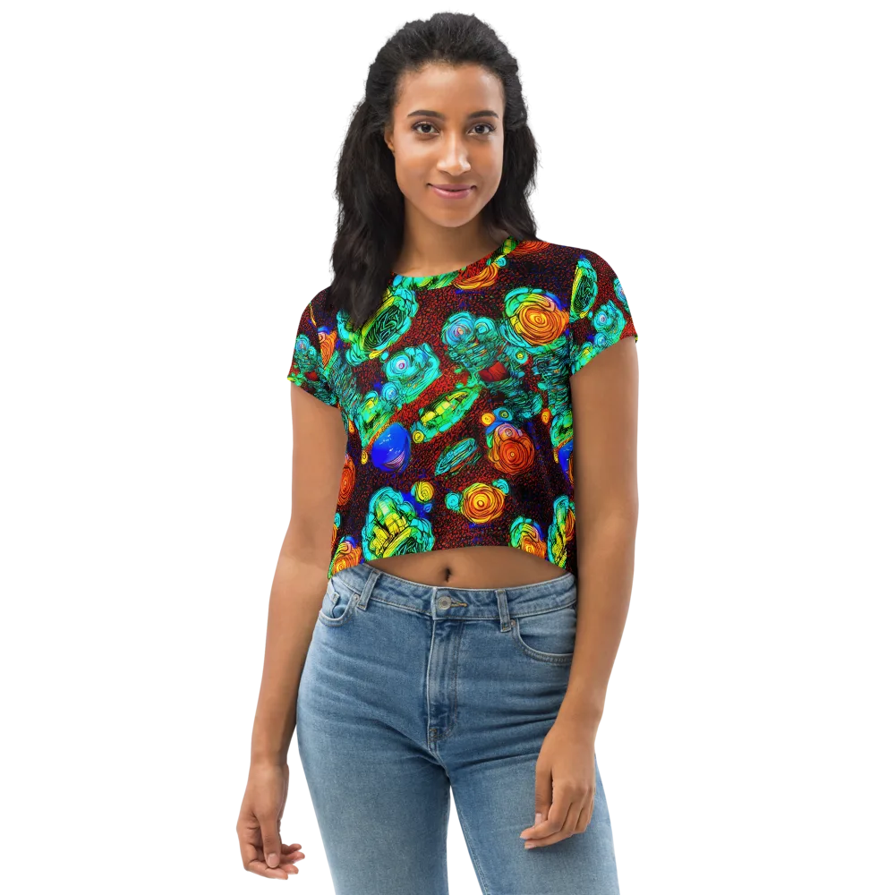 Chromatic Reef on Crop Tee — Front