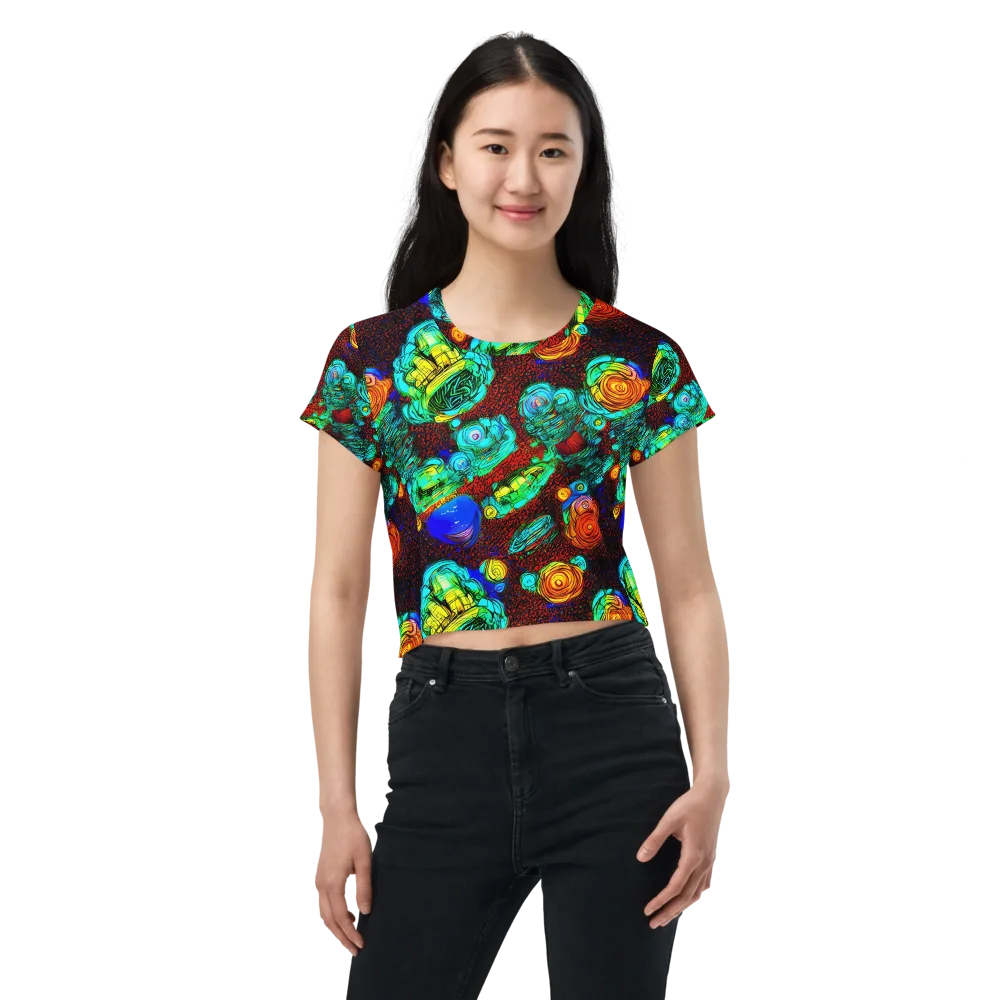 Chromatic Reef on Crop Tee — Front
