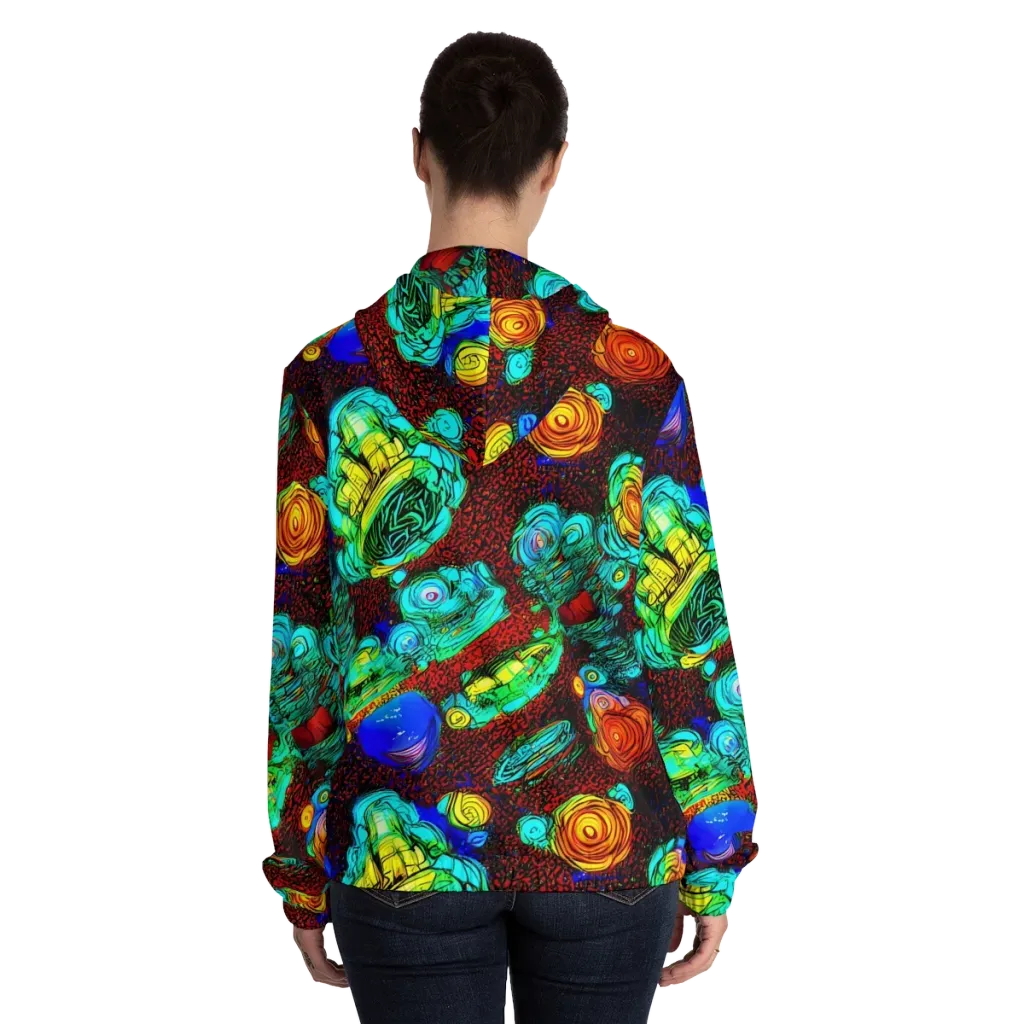 Chromatic Reef on Women's Full-Zip Hoodie — Back On Person