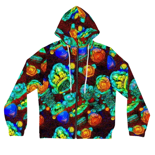 Chromatic Reef on a Women's Full-Zip Hoodie