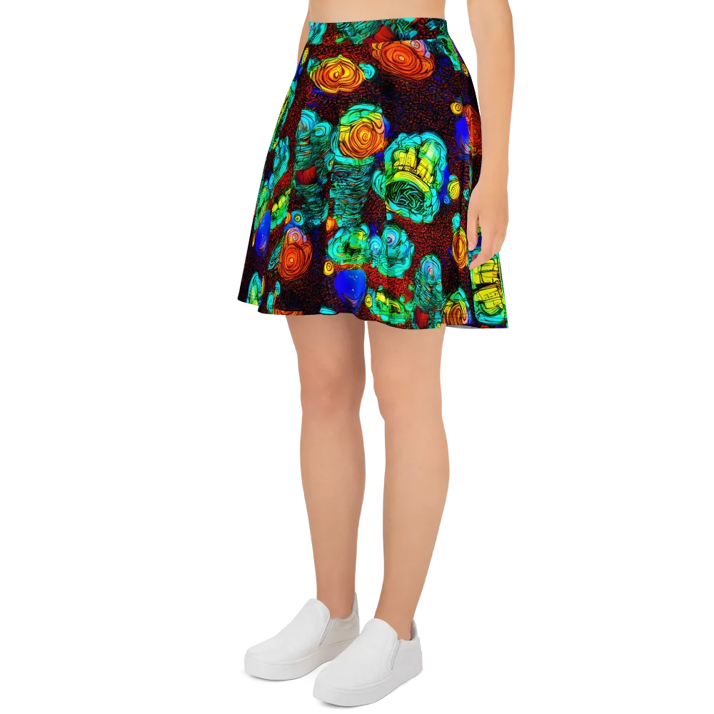 Chromatic Reef on Skater Skirt — Left