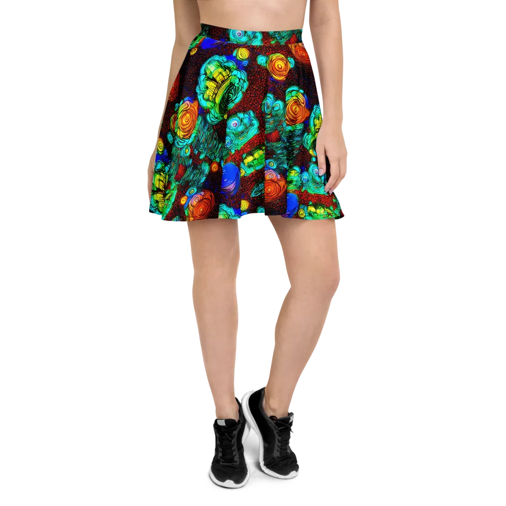Chromatic Reef on Skater Skirt — Front