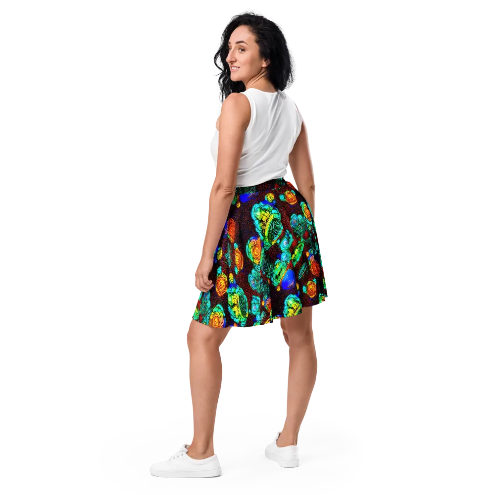 Chromatic Reef on Skater Skirt — Back