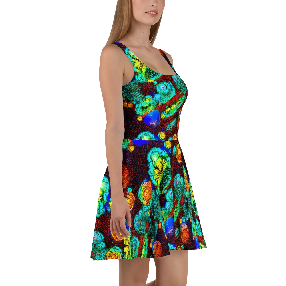 Chromatic Reef on Skater Dress — Right