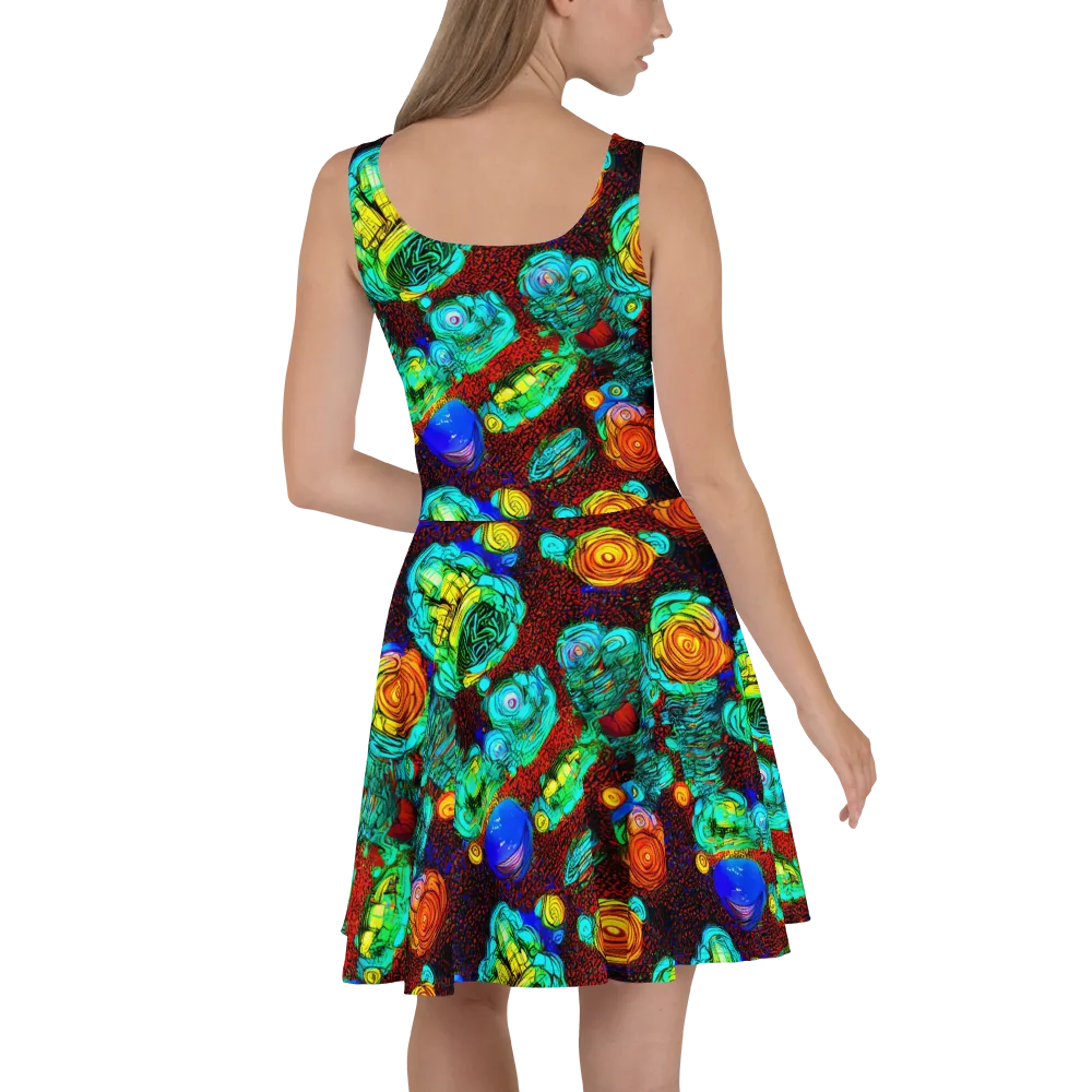 Chromatic Reef on Skater Dress — Back