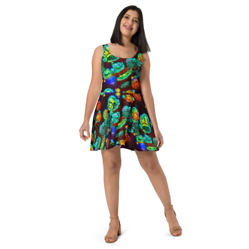 Chromatic Reef on a Skater Dress