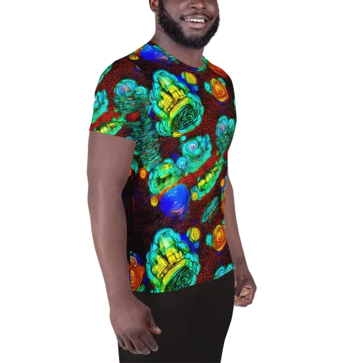 Chromatic Reef on a Men's Athletic T-Shirt