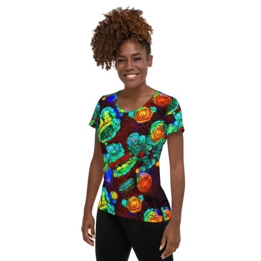 Chromatic Reef on a Women's Athletic T-Shirt