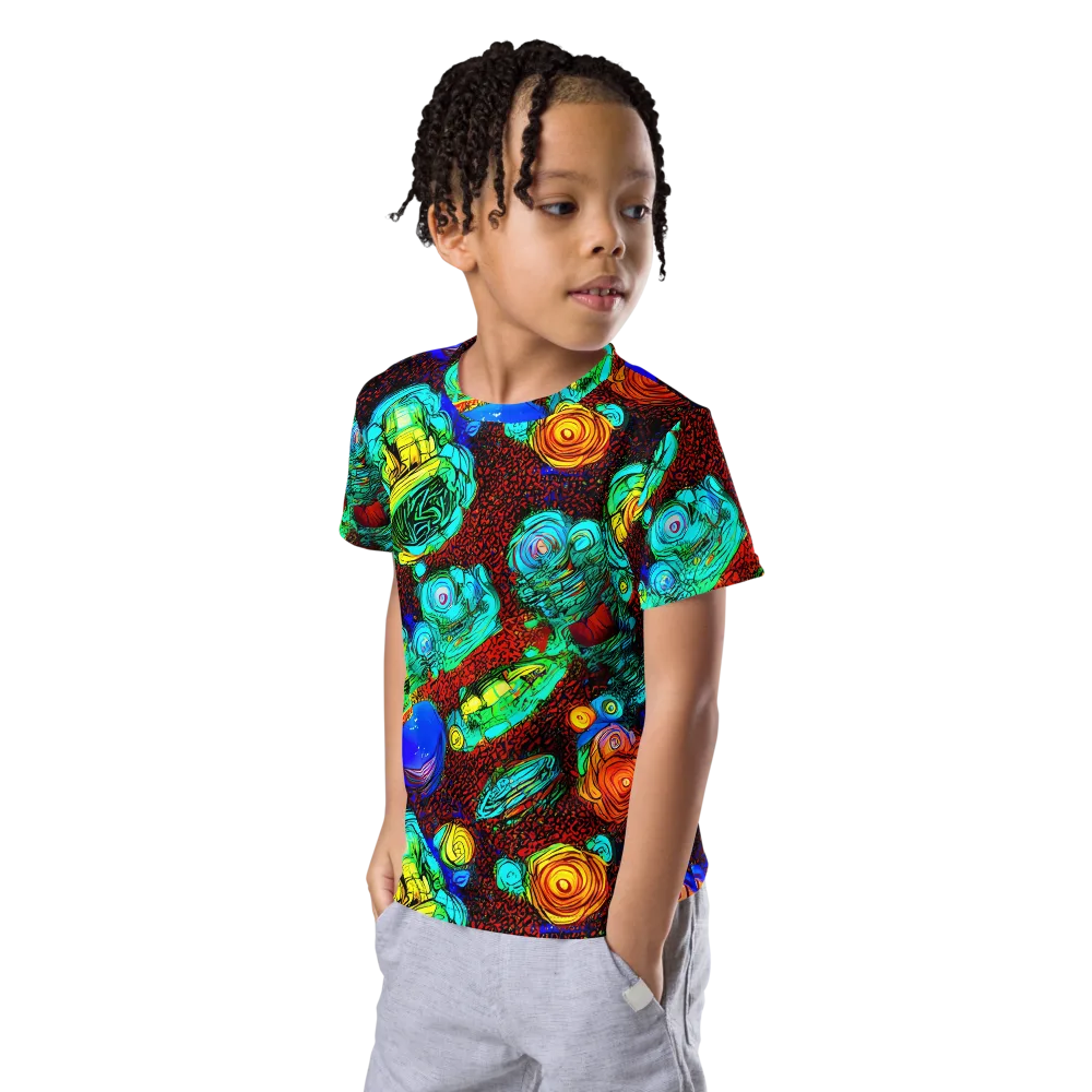 Chromatic Reef on Kids Crew Neck T-Shirt — Left Front