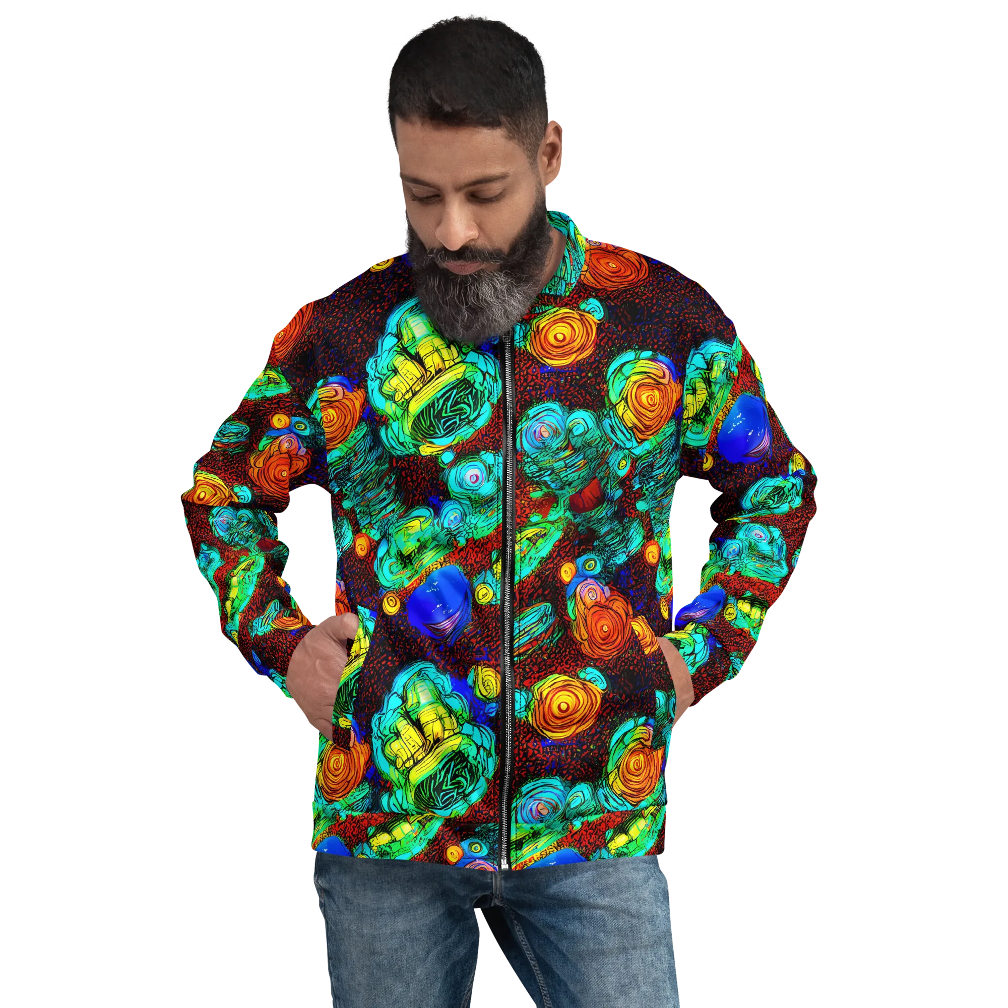 Chromatic Reef on Bomber Jacket — Front