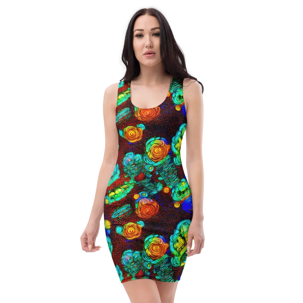 Chromatic Reef on Bodycon Dress — Front