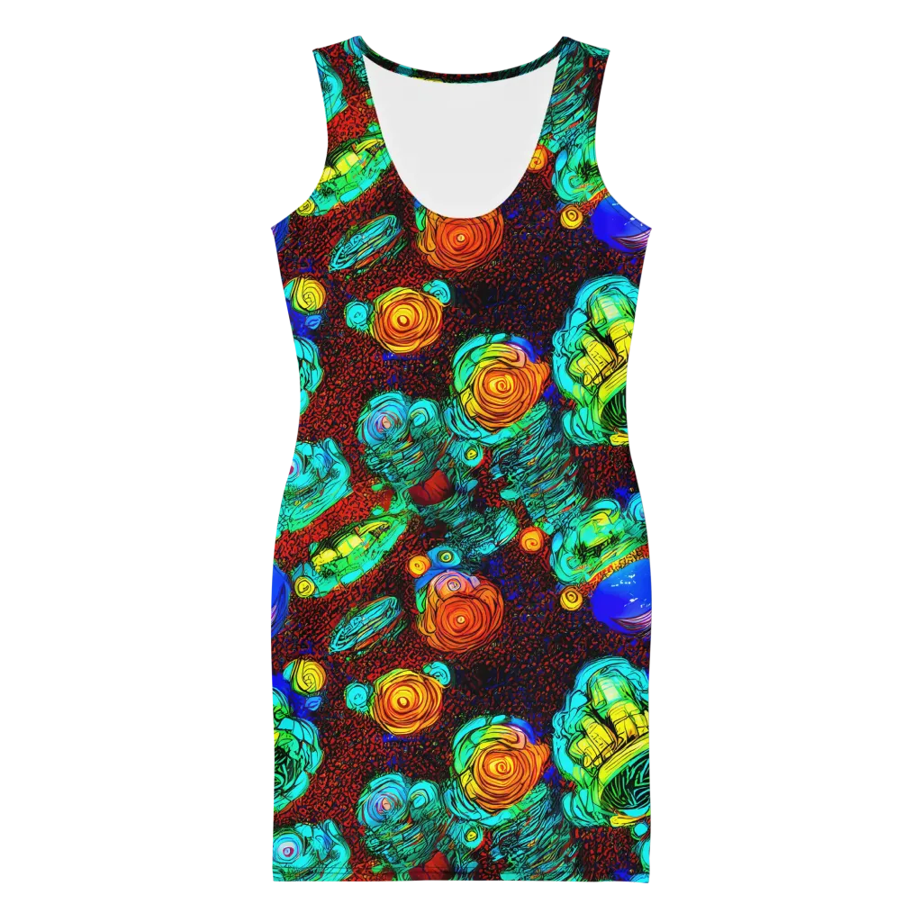 Chromatic Reef on Bodycon Dress — Front