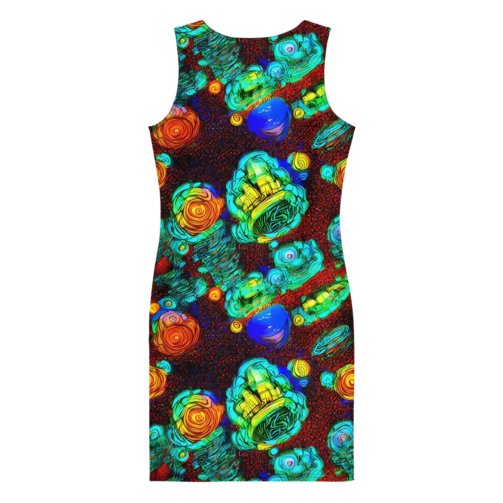 Chromatic Reef on Bodycon Dress — Back