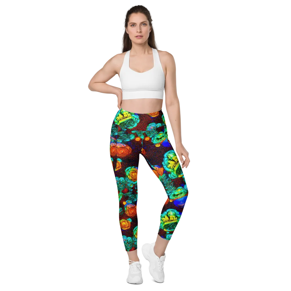 Chromatic Reef on Leggings with Pockets — Front