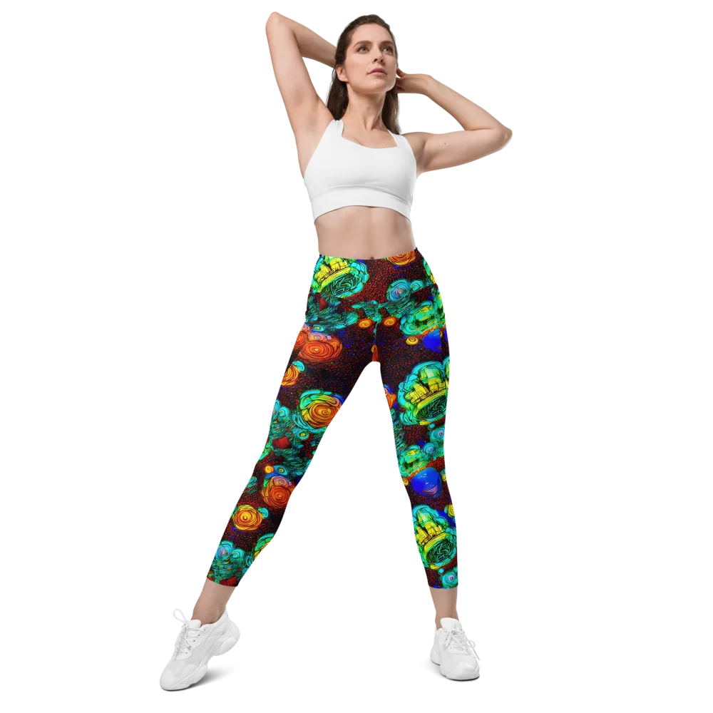 Chromatic Reef on Leggings with Pockets — Front