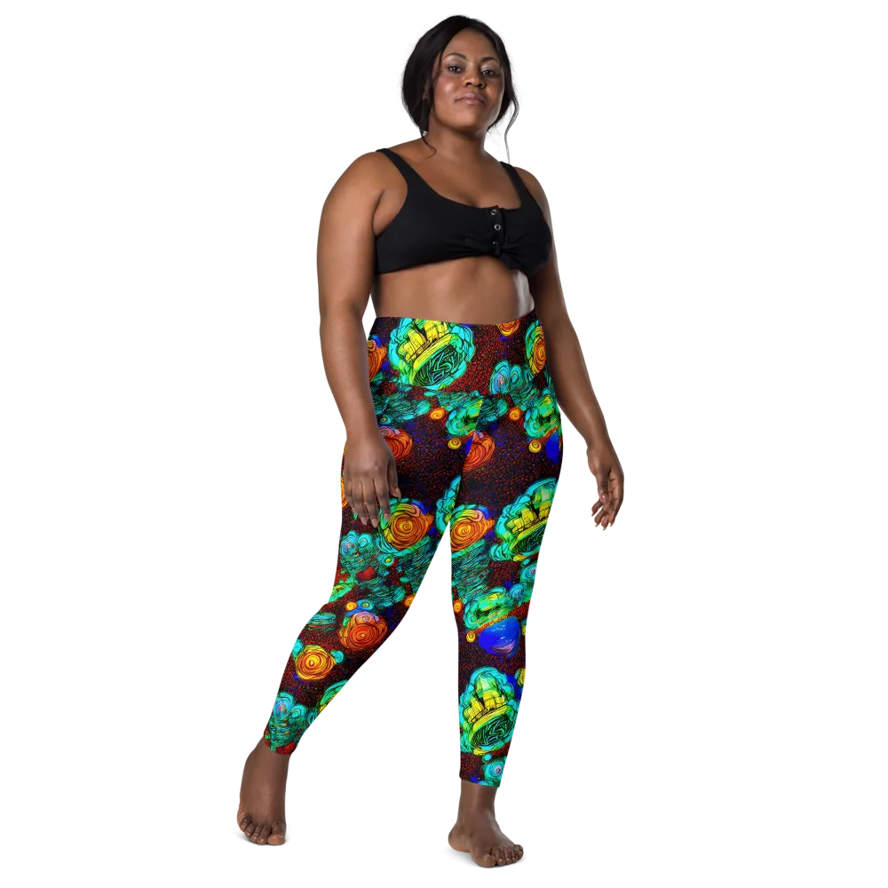 Chromatic Reef on Leggings with Pockets — Front