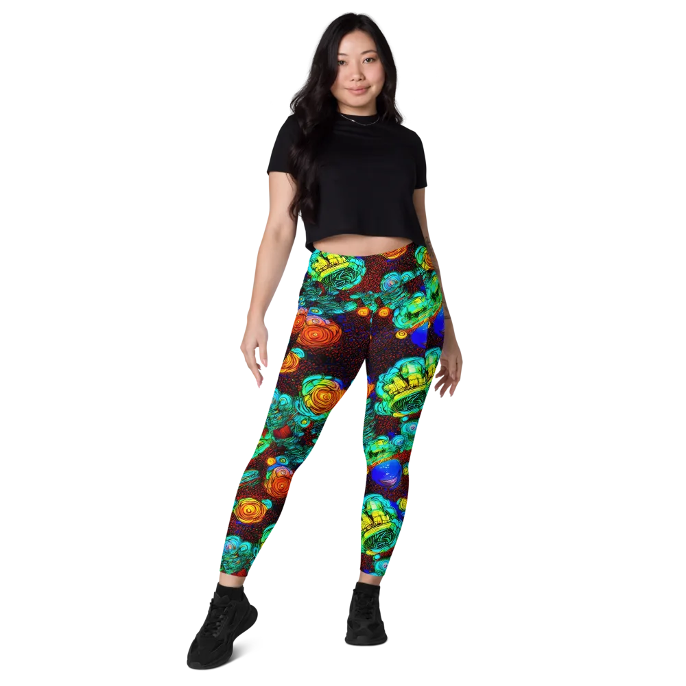 Chromatic Reef on Leggings with Pockets — Front