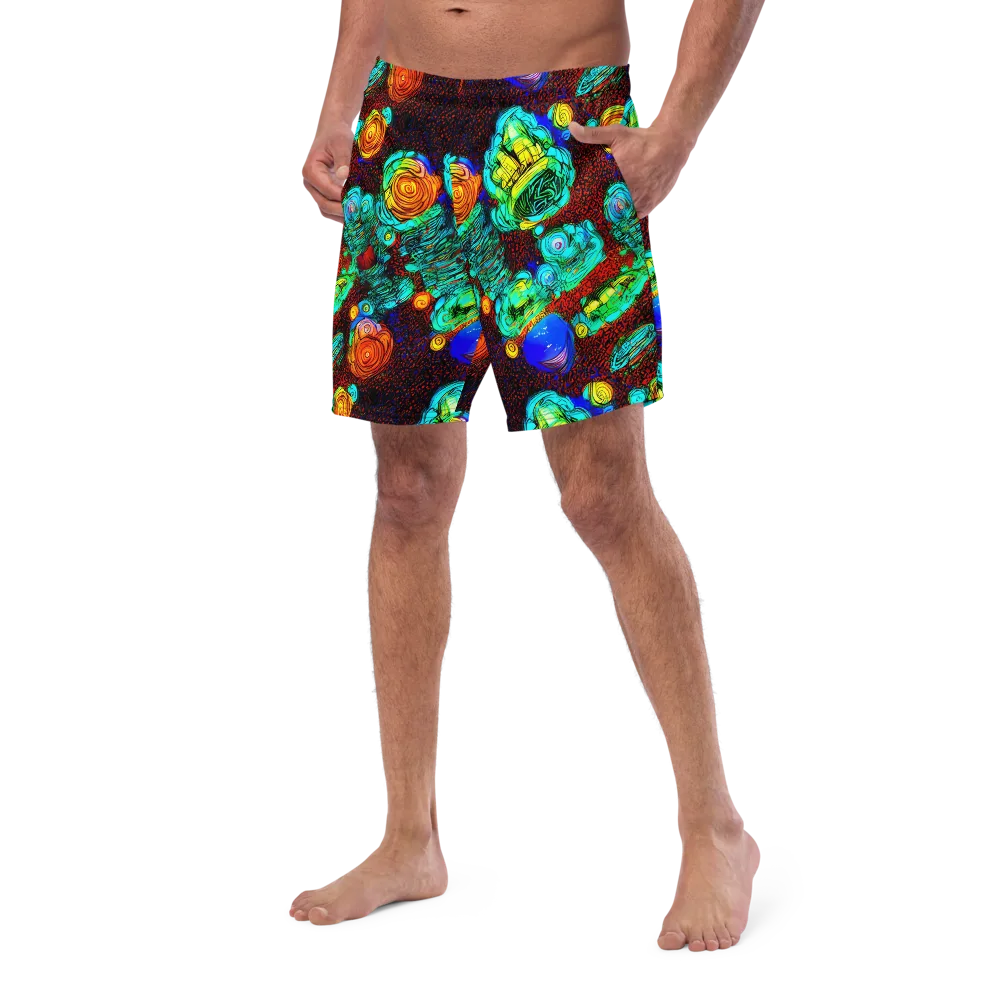 Chromatic Reef on Swim Trunks — Left Front