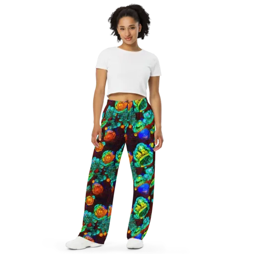 Chromatic Reef on a Wide-Leg Pants
