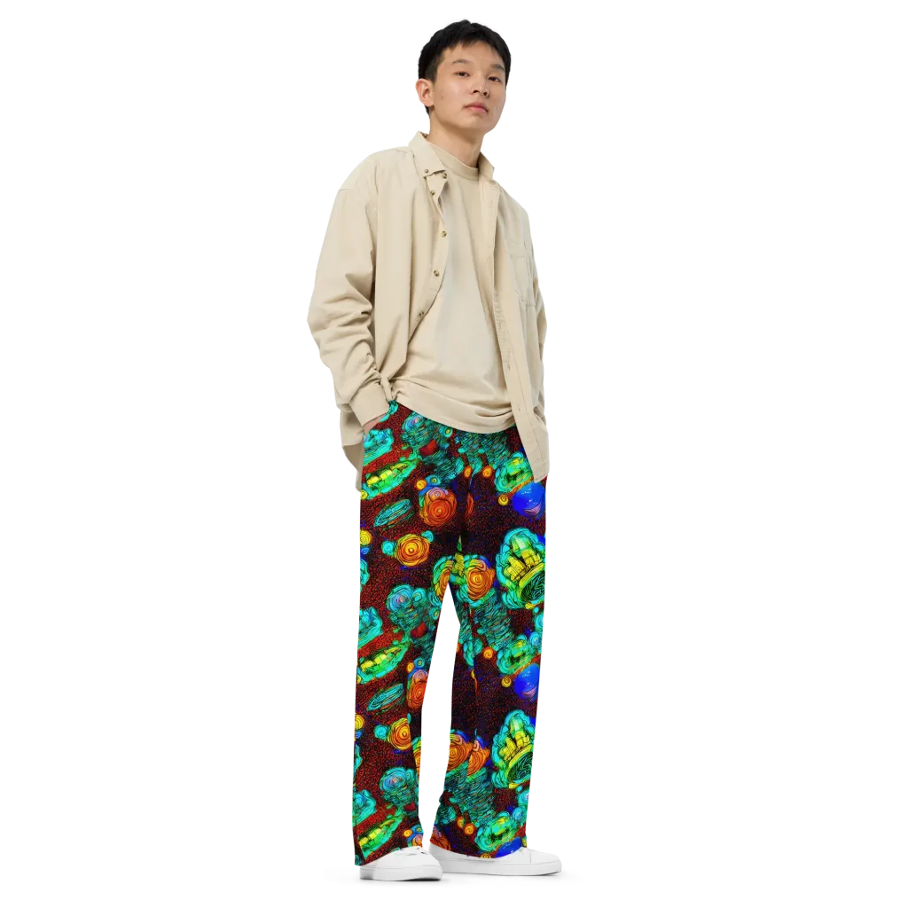 Chromatic Reef on Wide-Leg Pants — Right Front